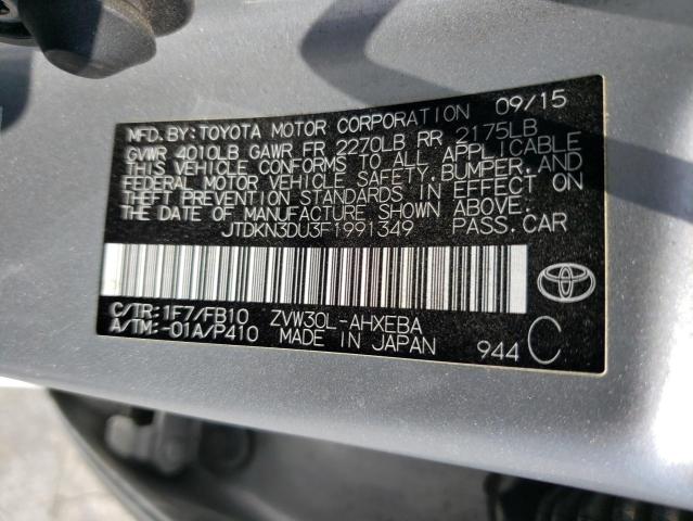 Photo 12 VIN: JTDKN3DU3F1991349 - TOYOTA PRIUS 