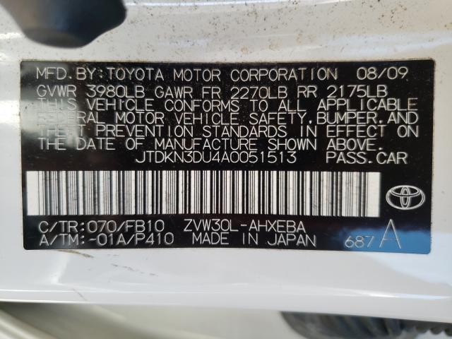 Photo 9 VIN: JTDKN3DU4A0051513 - TOYOTA PRIUS 