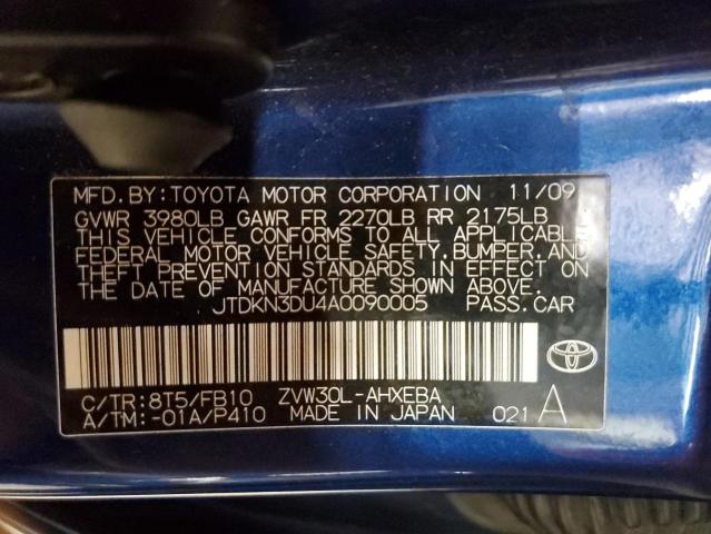 Photo 11 VIN: JTDKN3DU4A0090005 - TOYOTA PRIUS 