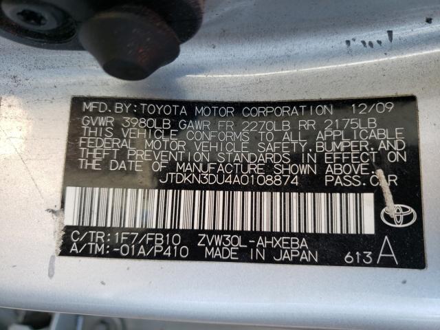 Photo 9 VIN: JTDKN3DU4A0108874 - TOYOTA PRIUS 