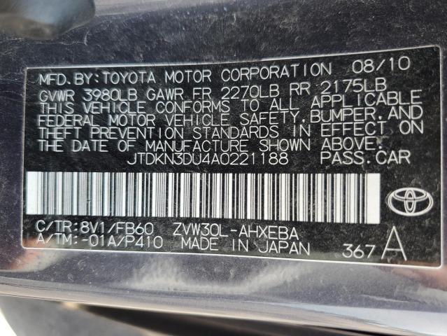 Photo 11 VIN: JTDKN3DU4A0221188 - TOYOTA PRIUS 