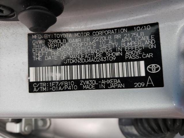 Photo 9 VIN: JTDKN3DU4A0243109 - TOYOTA PRIUS 