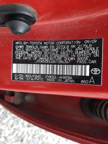 Photo 9 VIN: JTDKN3DU4A1086367 - TOYOTA PRIUS 