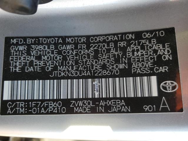 Photo 11 VIN: JTDKN3DU4A1228670 - TOYOTA PRIUS 