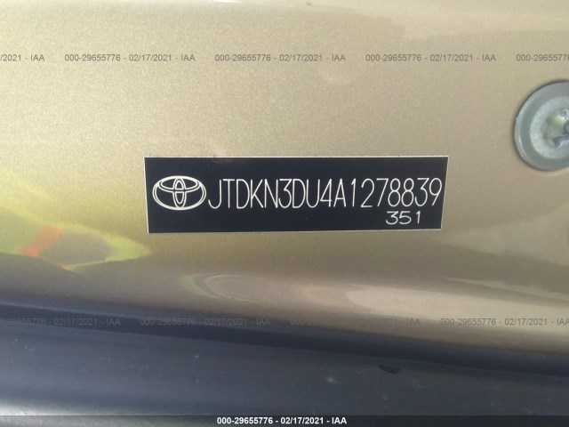 Photo 8 VIN: JTDKN3DU4A1278839 - TOYOTA PRIUS 