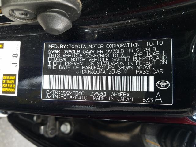 Photo 9 VIN: JTDKN3DU4A1309619 - TOYOTA PRIUS 