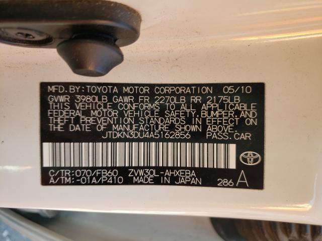 Photo 9 VIN: JTDKN3DU4A5162856 - TOYOTA PRIUS 