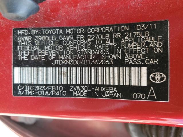 Photo 12 VIN: JTDKN3DU4B1362063 - TOYOTA PRIUS 