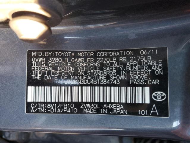 Photo 9 VIN: JTDKN3DU4B1384743 - TOYOTA PRIUS 