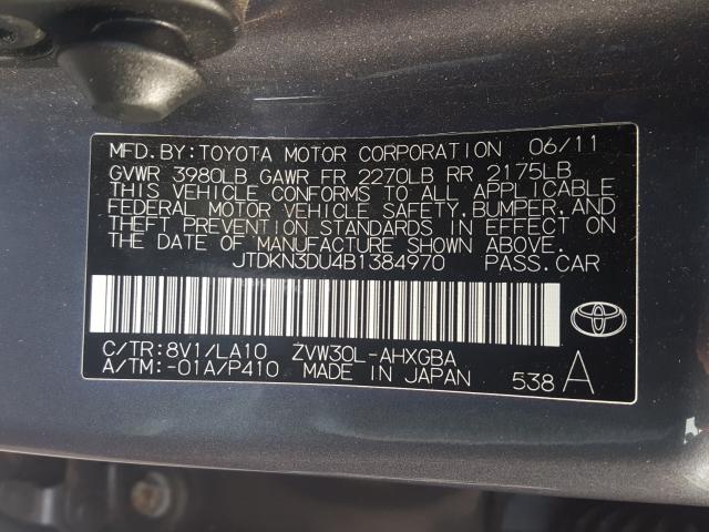 Photo 9 VIN: JTDKN3DU4B1384970 - TOYOTA PRIUS 