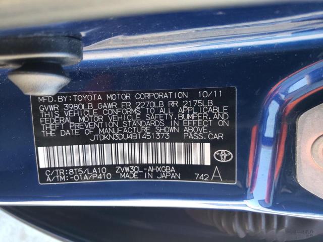 Photo 9 VIN: JTDKN3DU4B1451373 - TOYOTA PRIUS 