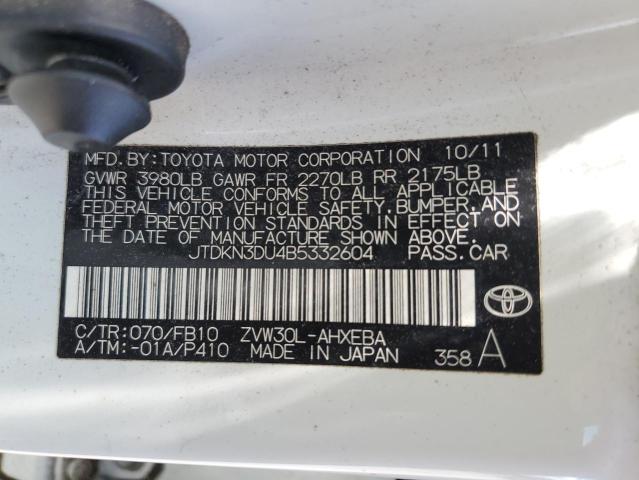 Photo 11 VIN: JTDKN3DU4B5332604 - TOYOTA PRIUS 