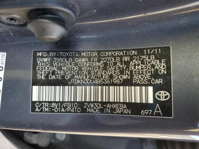 Photo 12 VIN: JTDKN3DU4B5361987 - TOYOTA PRIUS 