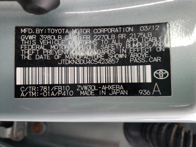 Photo 9 VIN: JTDKN3DU4C5423857 - TOYOTA PRIUS 