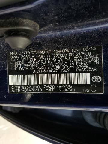 Photo 12 VIN: JTDKN3DU4D0347569 - TOYOTA PRIUS 