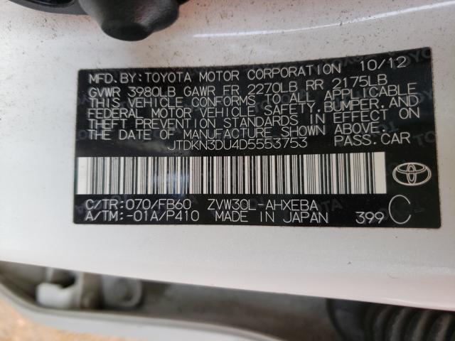 Photo 9 VIN: JTDKN3DU4D5553753 - TOYOTA PRIUS 