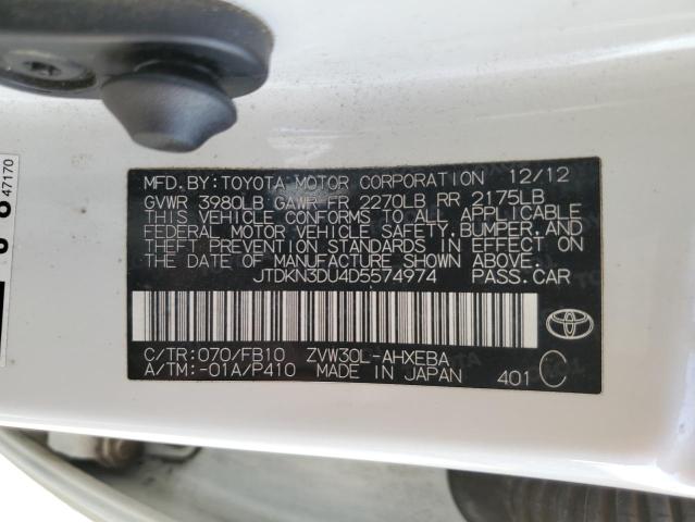 Photo 11 VIN: JTDKN3DU4D5574974 - TOYOTA PRIUS 