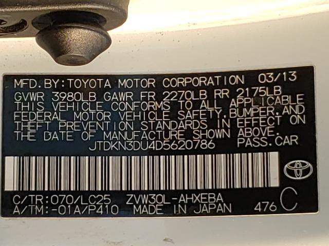 Photo 9 VIN: JTDKN3DU4D5620786 - TOYOTA PRIUS 