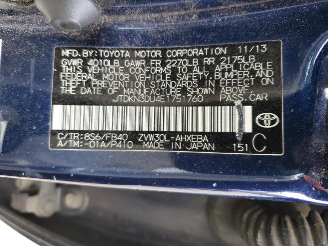 Photo 11 VIN: JTDKN3DU4E1751760 - TOYOTA PRIUS 