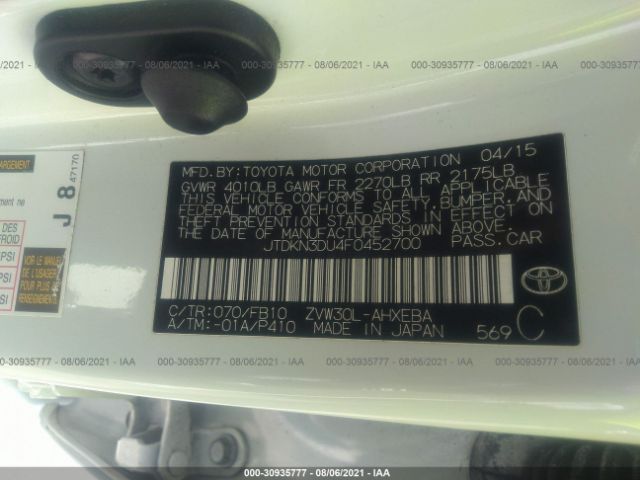 Photo 8 VIN: JTDKN3DU4F0452700 - TOYOTA PRIUS 