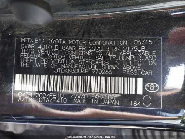 Photo 8 VIN: JTDKN3DU4F1970266 - TOYOTA PRIUS 