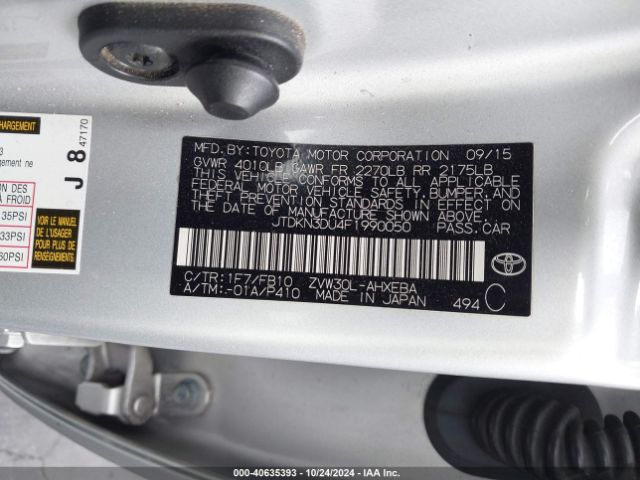 Photo 8 VIN: JTDKN3DU4F1990050 - TOYOTA PRIUS 