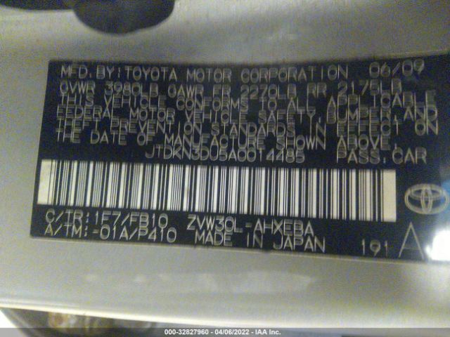 Photo 8 VIN: JTDKN3DU5A0014485 - TOYOTA PRIUS 