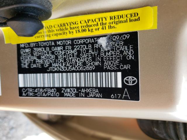 Photo 9 VIN: JTDKN3DU5A0062889 - TOYOTA PRIUS 