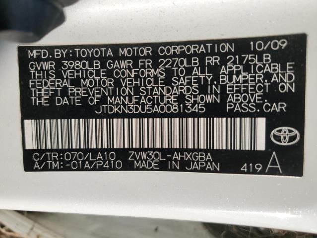 Photo 11 VIN: JTDKN3DU5A0081345 - TOYOTA PRIUS 