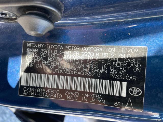 Photo 9 VIN: JTDKN3DU5A0085203 - TOYOTA PRIUS 