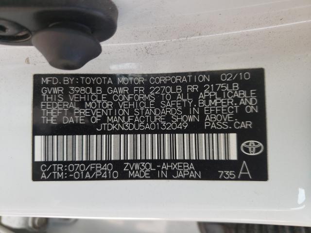 Photo 9 VIN: JTDKN3DU5A0132049 - TOYOTA PRIUS 