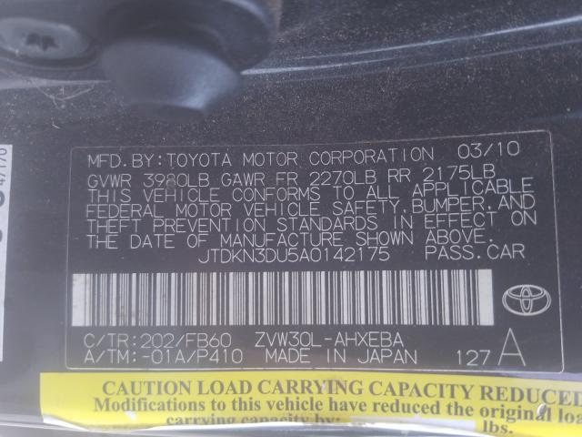 Photo 9 VIN: JTDKN3DU5A0142175 - TOYOTA PRIUS 