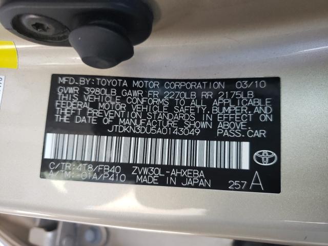 Photo 9 VIN: JTDKN3DU5A0143049 - TOYOTA PRIUS 