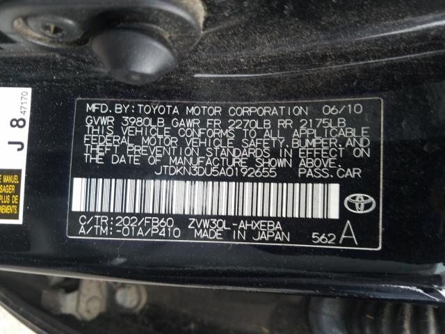 Photo 9 VIN: JTDKN3DU5A0192655 - TOYOTA PRIUS 