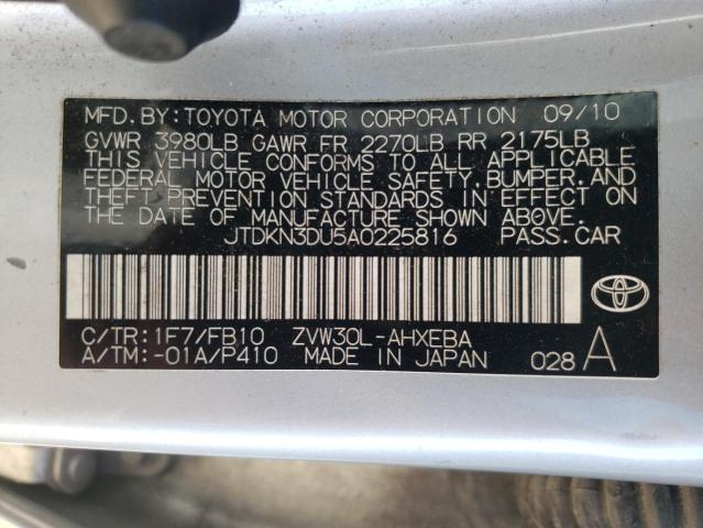 Photo 9 VIN: JTDKN3DU5A0225816 - TOYOTA PRIUS 