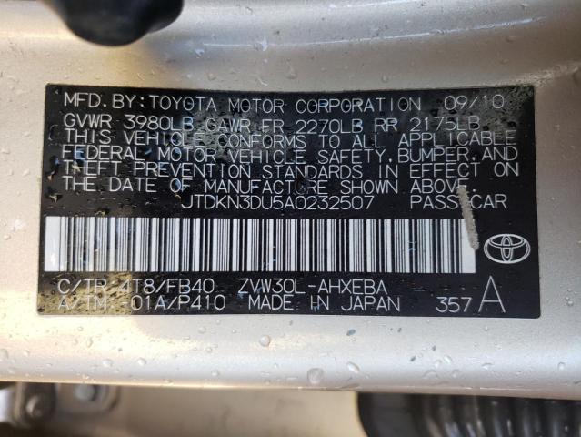 Photo 9 VIN: JTDKN3DU5A0232507 - TOYOTA PRIUS 