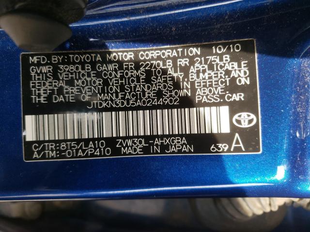 Photo 9 VIN: JTDKN3DU5A0244902 - TOYOTA PRIUS 