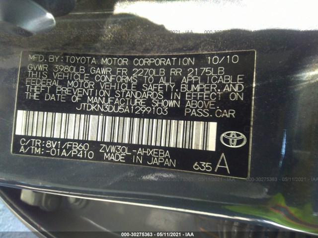 Photo 8 VIN: JTDKN3DU5A1299103 - TOYOTA PRIUS 