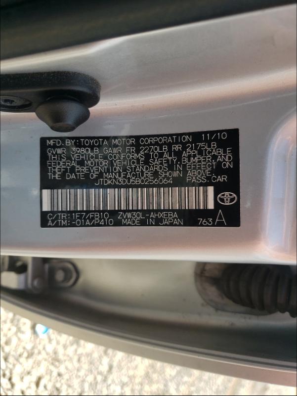 Photo 9 VIN: JTDKN3DU5B0256064 - TOYOTA PRIUS 