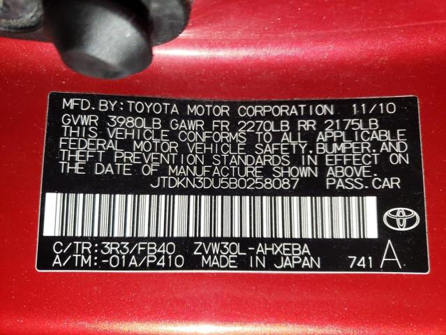 Photo 9 VIN: JTDKN3DU5B0258087 - TOYOTA PRIUS 