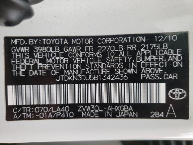 Photo 9 VIN: JTDKN3DU5B1342436 - TOYOTA PRIUS 