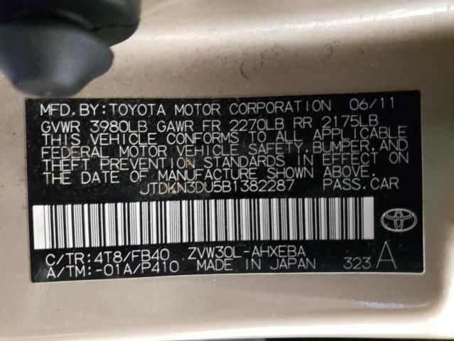 Photo 11 VIN: JTDKN3DU5B1382287 - TOYOTA PRIUS 