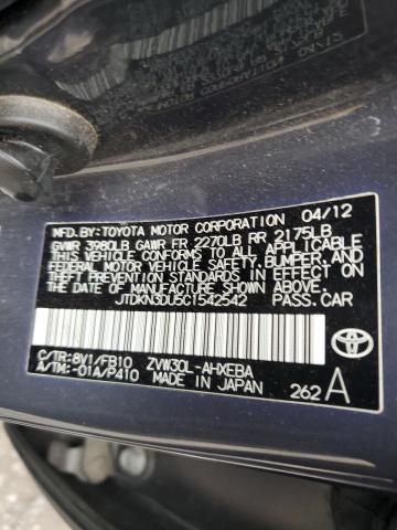 Photo 11 VIN: JTDKN3DU5C1542542 - TOYOTA PRIUS 