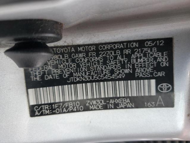 Photo 12 VIN: JTDKN3DU5C5454549 - TOYOTA PRIUS 