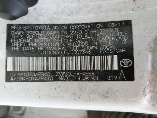 Photo 11 VIN: JTDKN3DU5C5507346 - TOYOTA PRIUS 