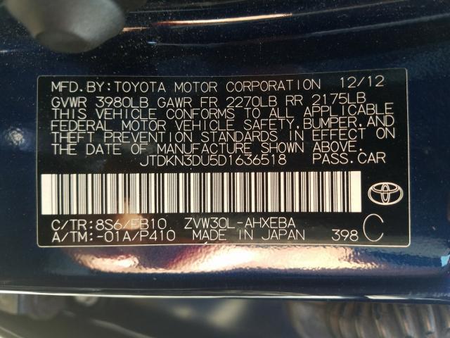 Photo 9 VIN: JTDKN3DU5D1636518 - TOYOTA PRIUS 