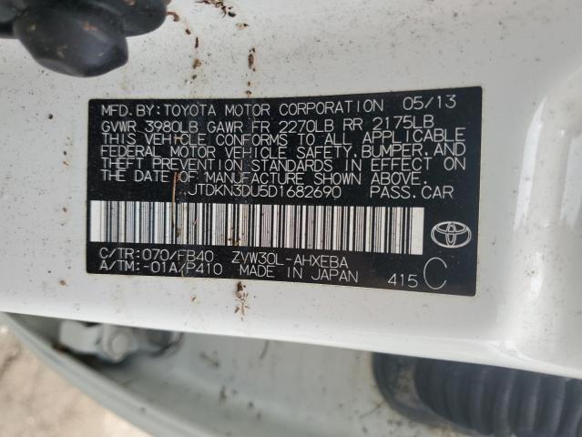 Photo 12 VIN: JTDKN3DU5D1682690 - TOYOTA PRIUS 