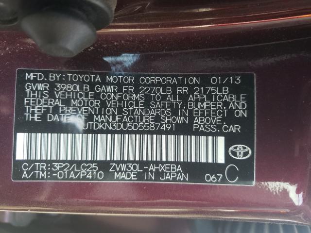 Photo 9 VIN: JTDKN3DU5D5587491 - TOYOTA PRIUS 