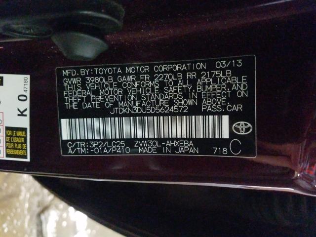 Photo 9 VIN: JTDKN3DU5D5624572 - TOYOTA PRIUS 