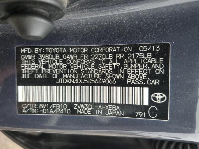 Photo 11 VIN: JTDKN3DU5D5649066 - TOYOTA PRIUS 